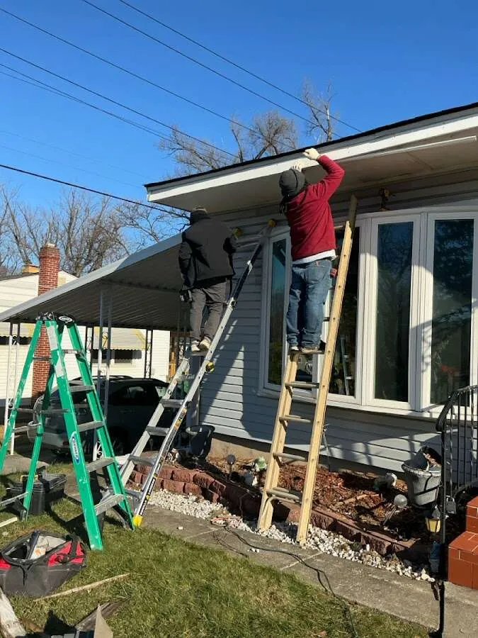 Restoration crew performing exterior repair in Blakely
