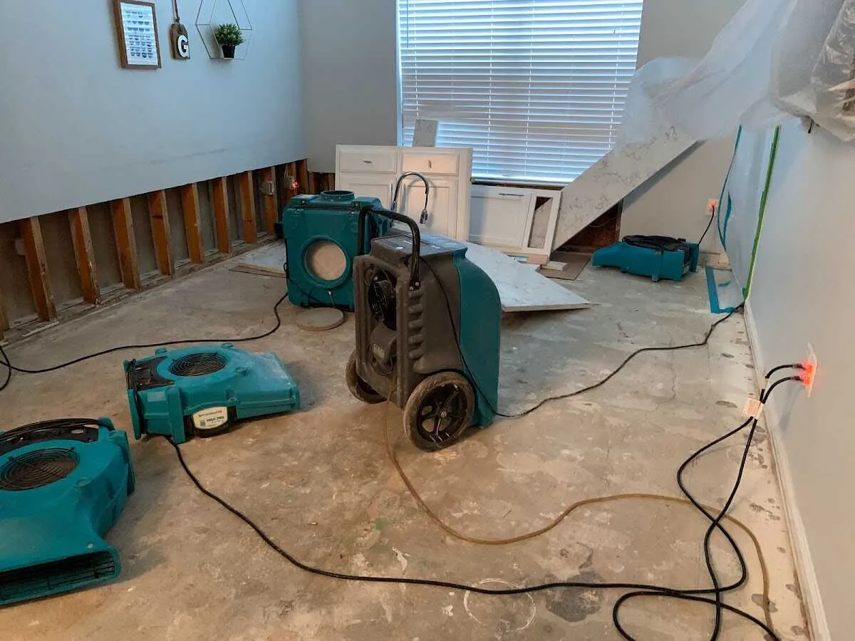 Dehumidifier in flood-cut room for Water Extraction & Removal in Blakely